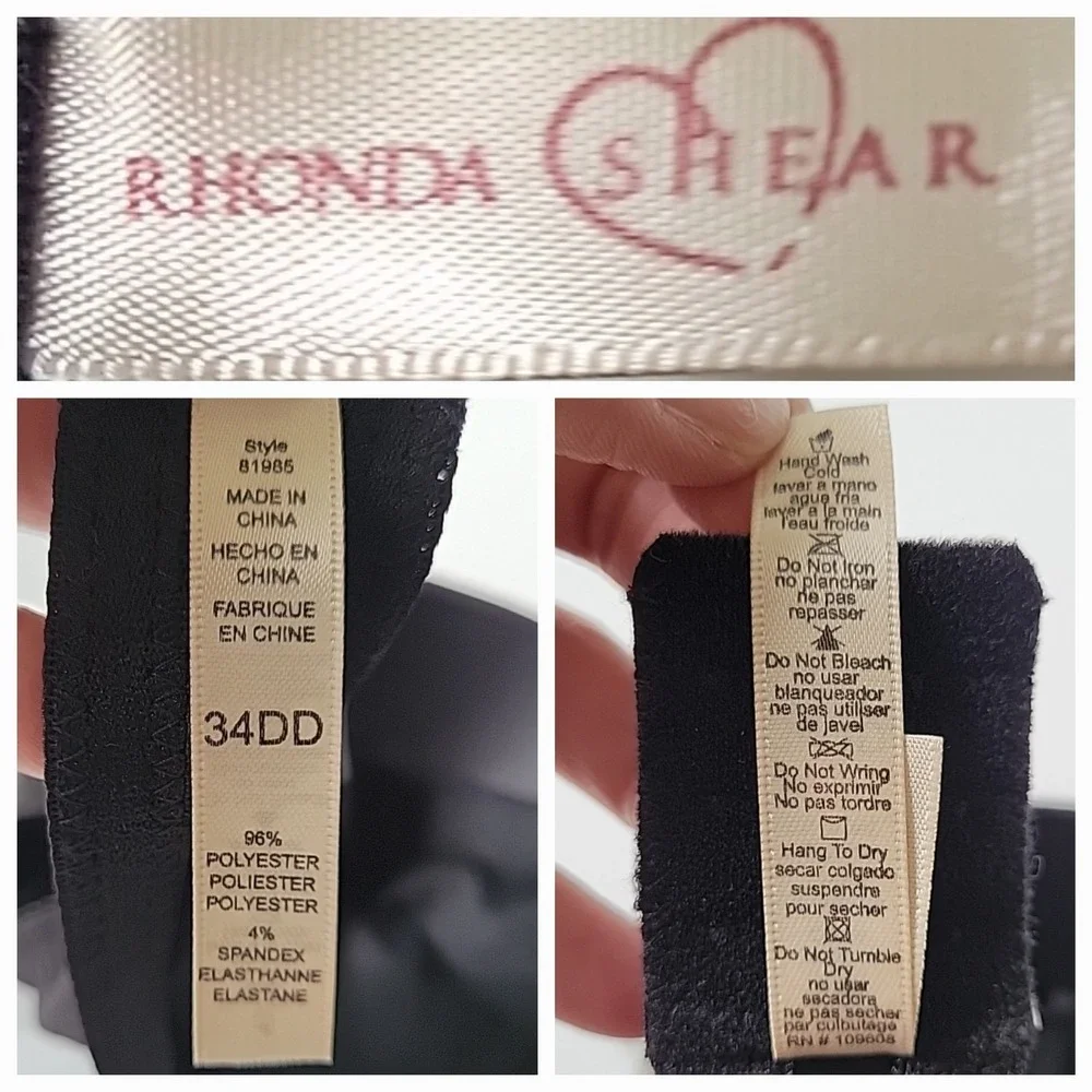 Rhonda Shear Va Va Voom Convertible Push‎ Up Bra 34DD Black 81985 Basic Neutral